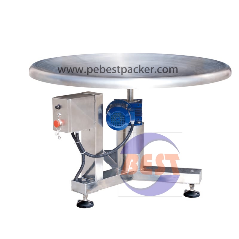 Mesa recogida giratoria para recoger y ordenadas acabadas bolsas